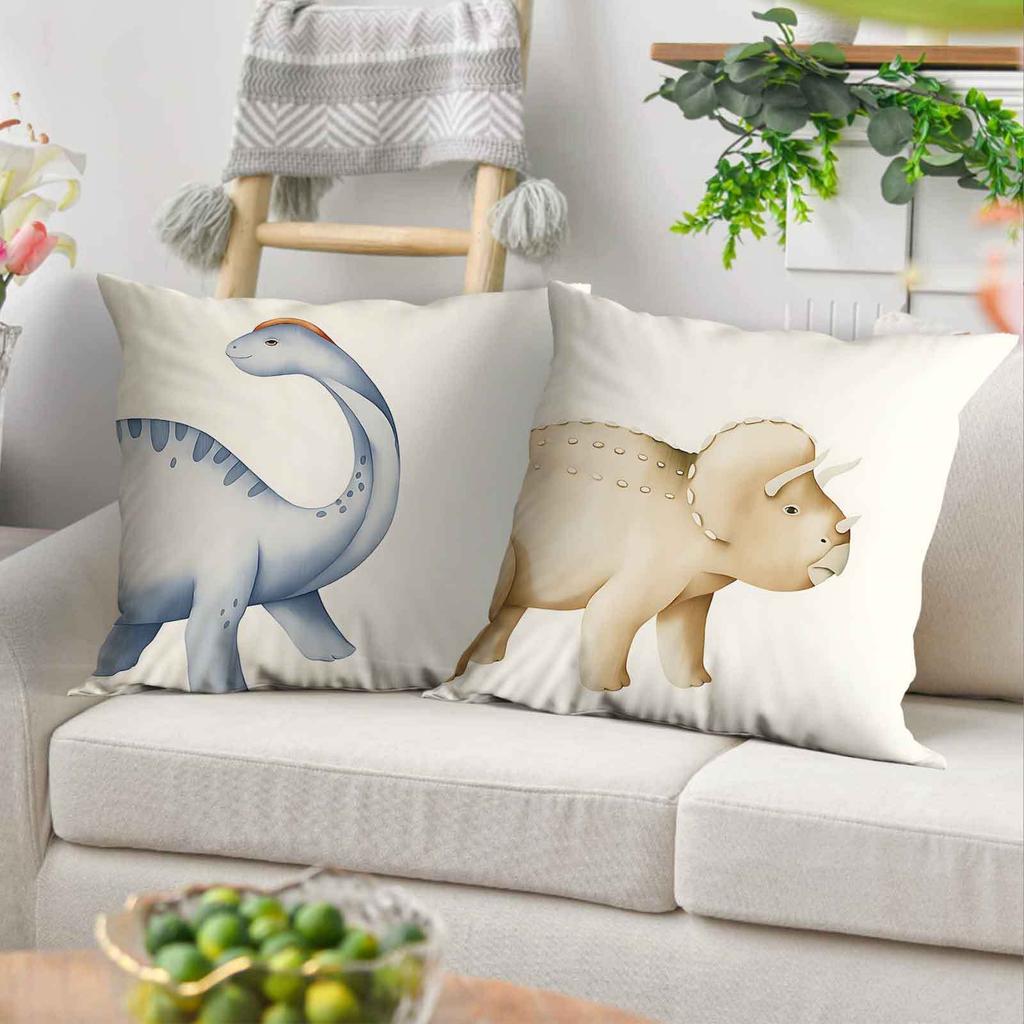 Jurassic Dinosaur Theme Digital Printing Pillow Cover Short Plush Suitable Living Rooms Bedrooms Sofas Throw Cushion Cover