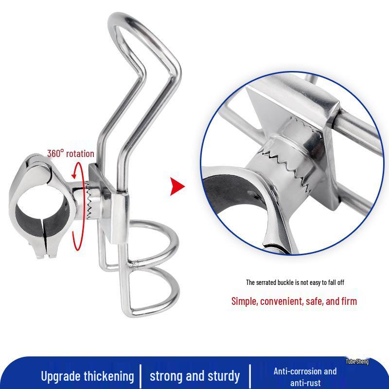 Stainless Steel Yacht Fishing Rod Holder with Wrench