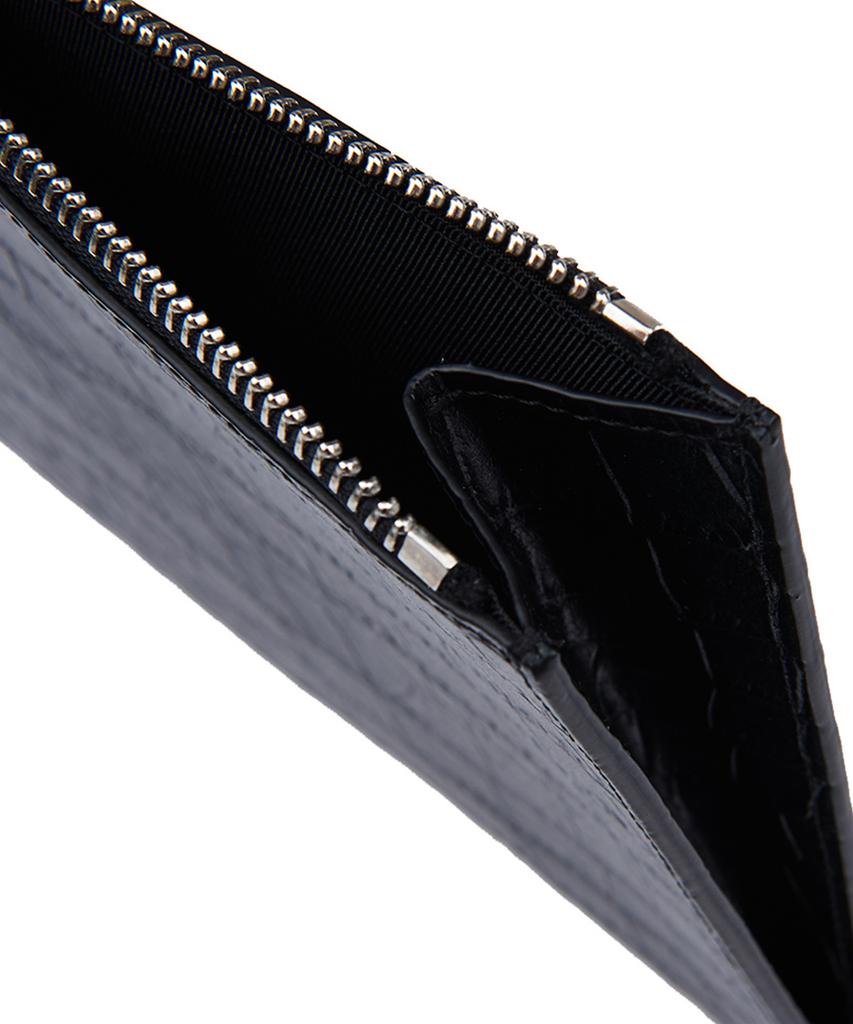 Lmn3011 Crocodile Embossed Clutch - Black