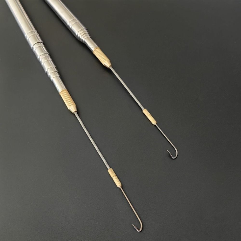 Hot Telescopic Pole Eel Hook 360 degree rotation Thread Long Fish Hook Stainless Steel Handle 1.2m/1.6m Ricefield Eel Hook