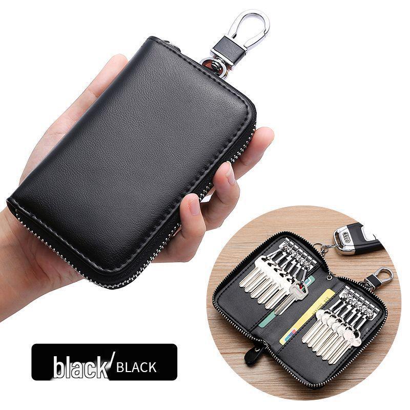 Men's and Women's Large Capacity Zipper Car Key Bag - Convenient Waist-Mounted Key Holder