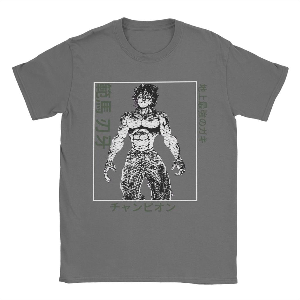 Baki Hanma Japanese Typography T Shirts Mens  Pure Cotton TShirts Round Neck  Tee Shirt Short Sleeve Clothing New Arrival