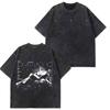 T-shirts Graphiques Notes de Musique Rosala LUX Unisexes Mode Femme T-shirt Ample Décontracté Esthétique T-shirts Lavés Streetwear