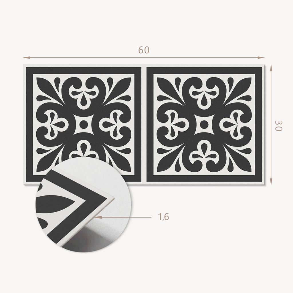 Paczka Kafelków Winylowych Z Dekorem Do Kuchni Lub Łazienki Wzór Z Eleganckimi Motywami 6X60X30 Cm