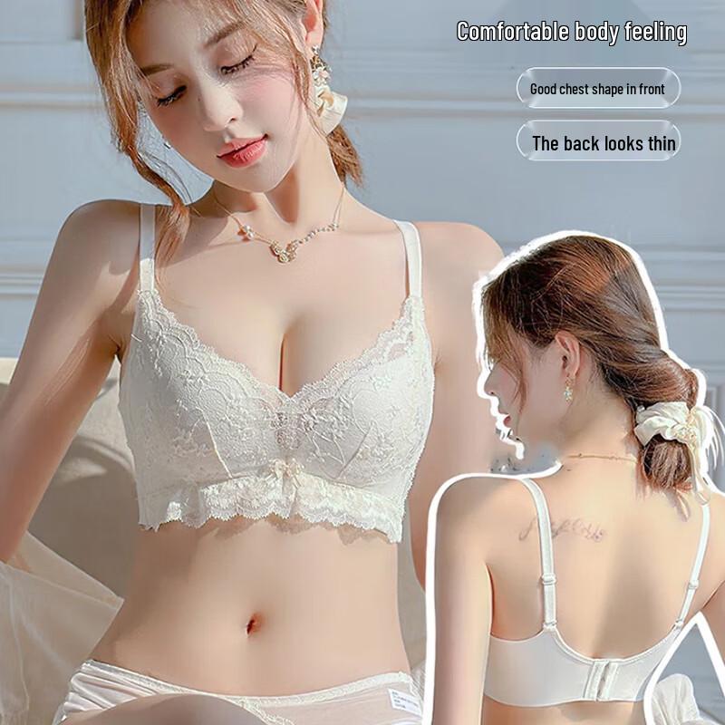 MOXTOC Wireless Lace Minimizer Bra & Panty Set 75B