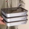 Rectangular Stainless Steel Food Storage Picnic Box with Lid - Portable, Outdoor, Fresh-Keeping Container and Hot Pot for Students.