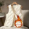 Women's 2025 Collarless Cotton Vest - Autumn/Winter Large Size Round Neck Waistcoat
