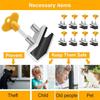 B97A-Adjustable Sliding Window Locks(10 Sets) With Keys-Home Office Patio Bedroom-Fits For Vertical& Horizontal Windows/Doors