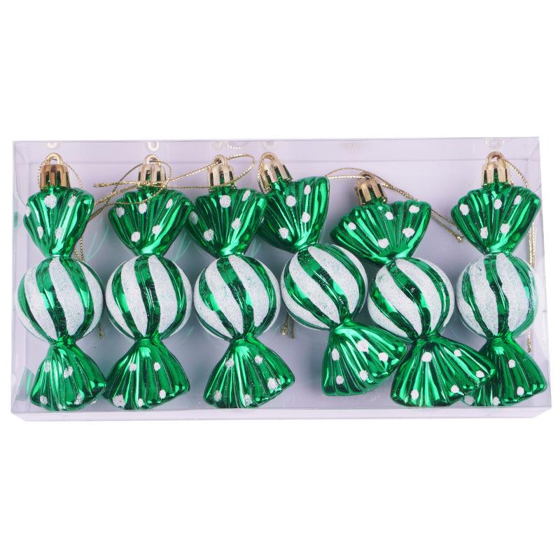 6Pcs Christmas Candy Pendant Plastic Xmas Tree Hanging Ornament Marry Christmas Decoration Home Navidad Noel New Year Kids Gift