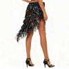 Women's High Waisted Sexy Sequined Half Skirt Waist Accessories Sequined Belly Dance Waist Scarf