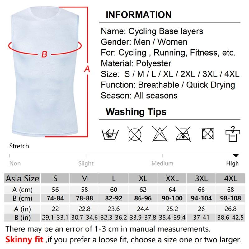 Reflective Cycling Base Layers White Cycling Undershirt Quick Dry Vest Sport Underwear Tight Vest High Elastici Vest Bike Jersey
