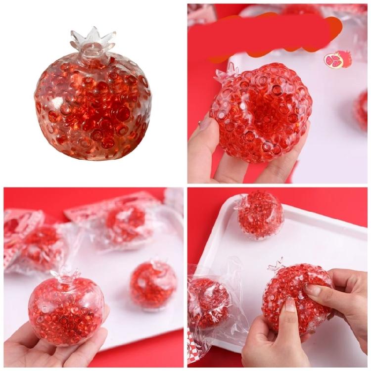 Squeeze Pomegranate Ball with Beads Squeeze Fruit Toy Funny Sensory Toy For Kid Boy Girl Adult Men Women Stress Relief