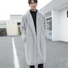 Men's Autumn and Winter Mink Fur Coat Long Knee-length Artificial Fur Coat Thick Plush Windbreaker Cotton Coat Trendy