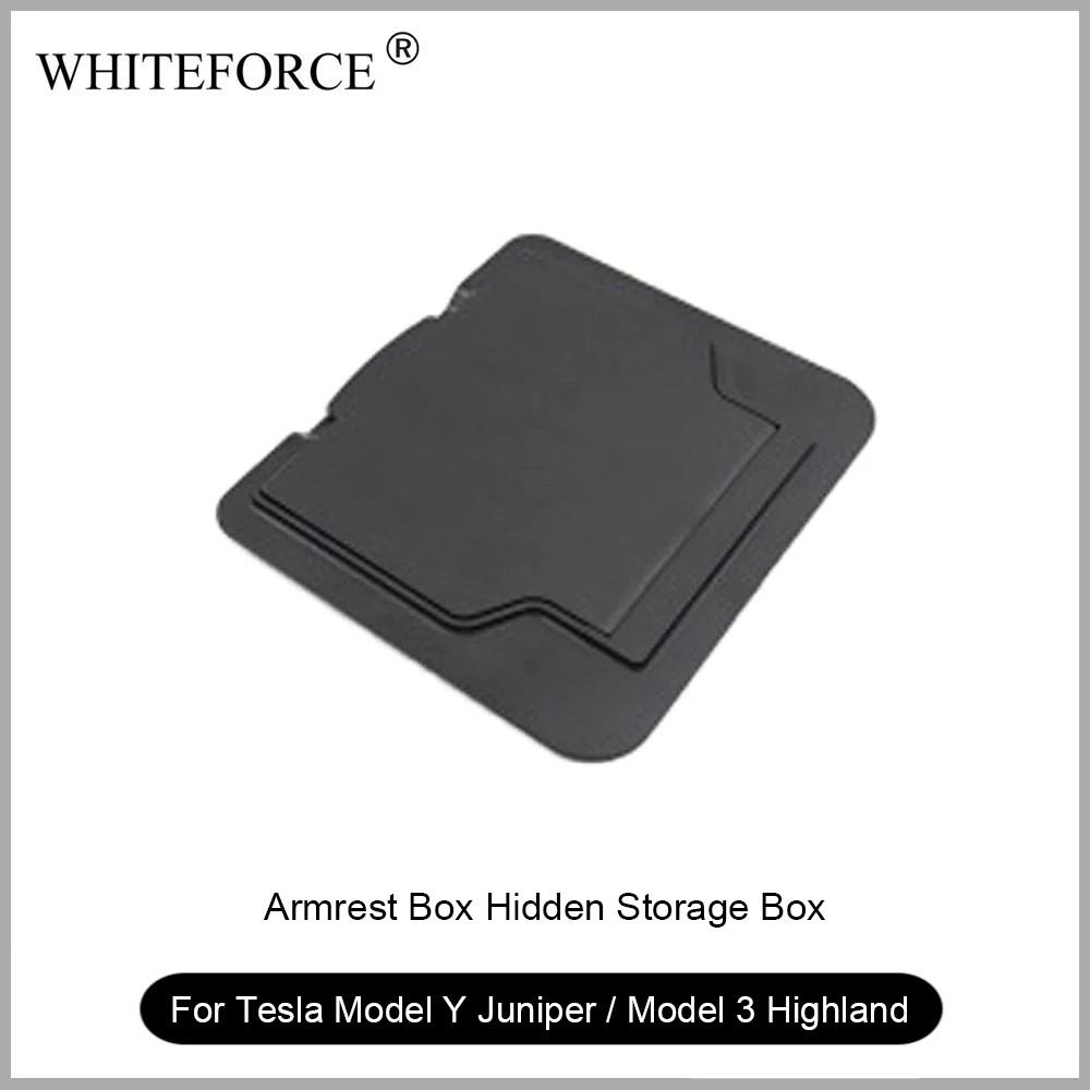 For Tesla Model Y Juniper Storage Box Center Armrest Hidden Box Model 3 Highland Center Console Organizer Tray Armrest Cubby Hidden Storage box