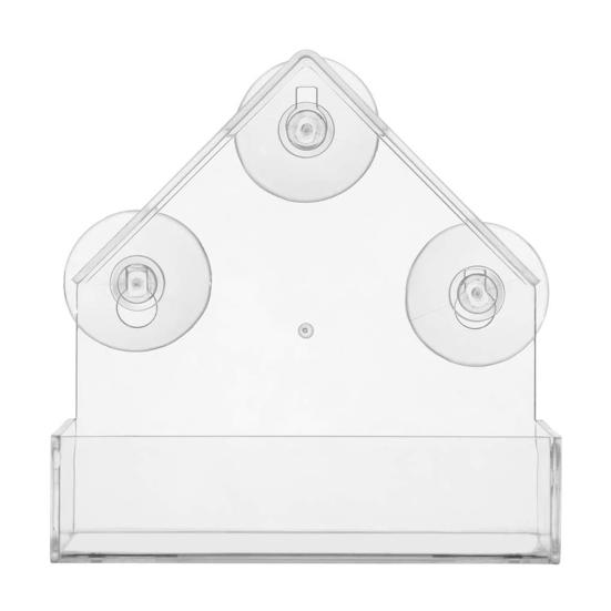 Fuglemater Sterk sugekopp Design Akryl Fuglemater Enkel å rengjøre Fuglematbeholder for hage