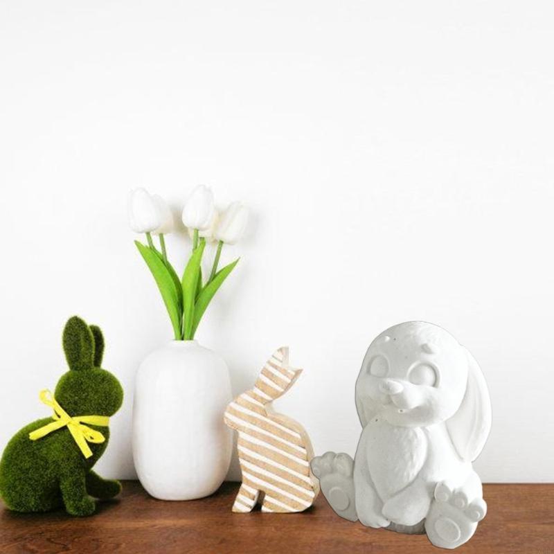 Handmade Rabbits Molds Cartoon Animal Silicone Molds Ornament Plaster Molds X3UC