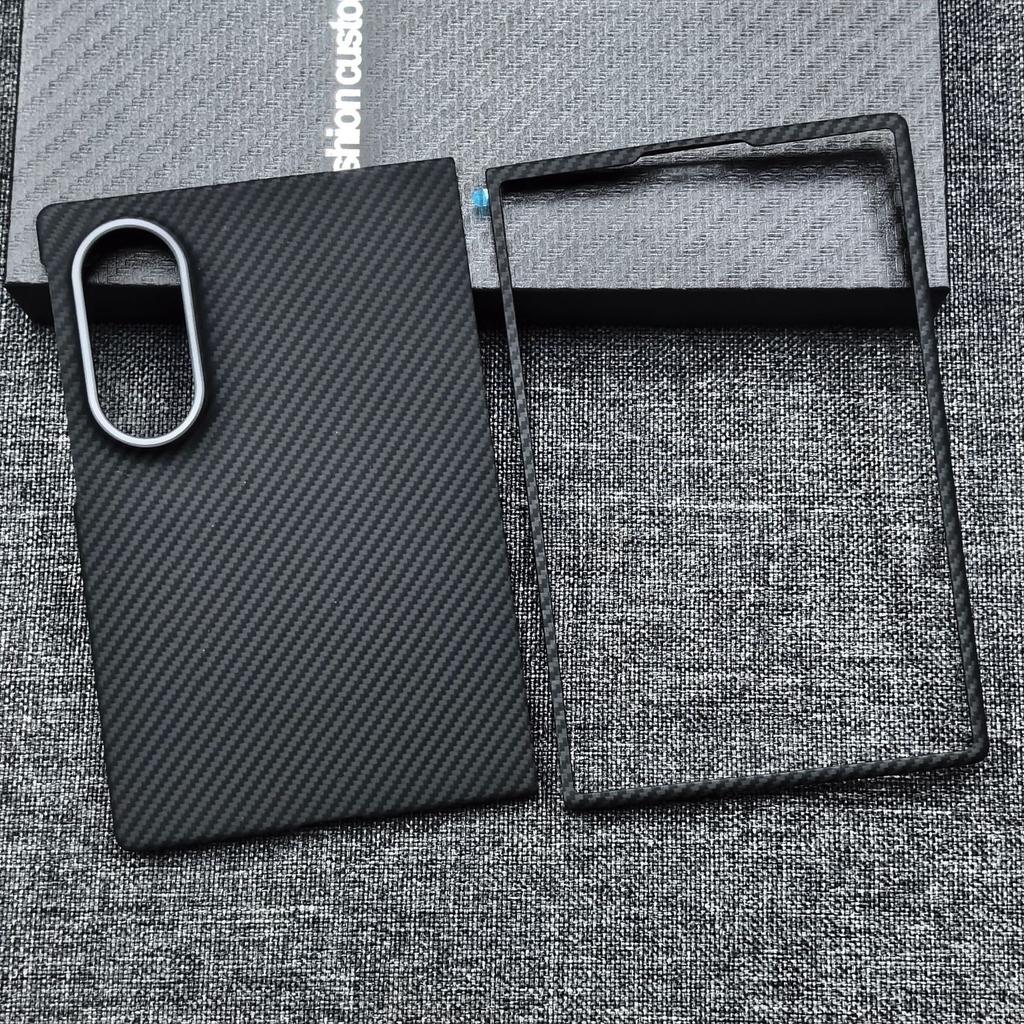 Business Plain Aramid Kevlar Carbon Fiber Texture Magnetic Phone Protective Case for Samsung Galaxy Z Fold 8 Ultra Hard Lightweight Protection Cover