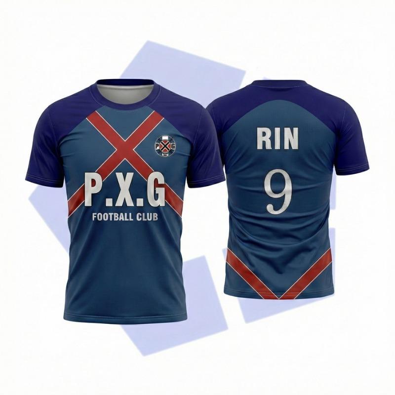 2026 Summer P.X.G Blue Lock Japanese Anime Jersey Football Uniform Shidou Cosplay T Shirts Men's And Women's Casual Sports Tops
