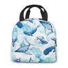 Wildlife Big Blue Whales Lunch Bag Adult Tote Bag Reusable Lunch Box Container For Women Men School Office Work