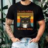 Only Talking To Jesus Today Tee - Christian Black Cat Coffee Shirt For Women