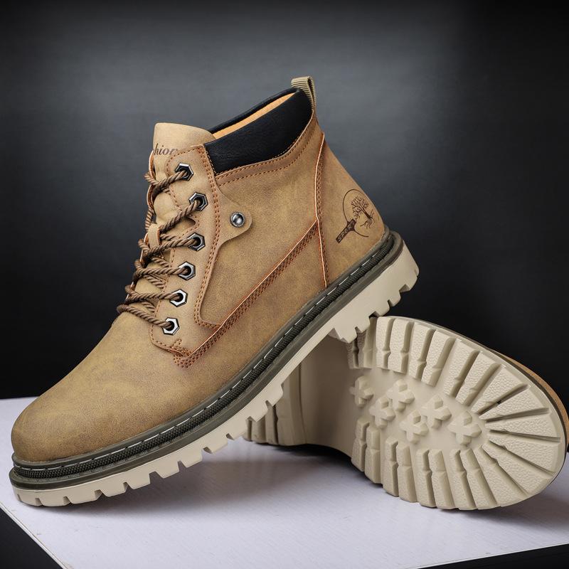 Trend Leather Boots Martin Boots Men'S Cotton Tooling Big Boots