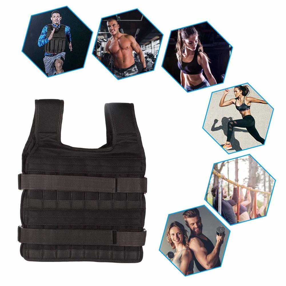 20kg Loading Weighted Vest Adjustable Loading Weight Jacket Boxing Running Sling Weight Training Workout Fitness Exercise Vest
