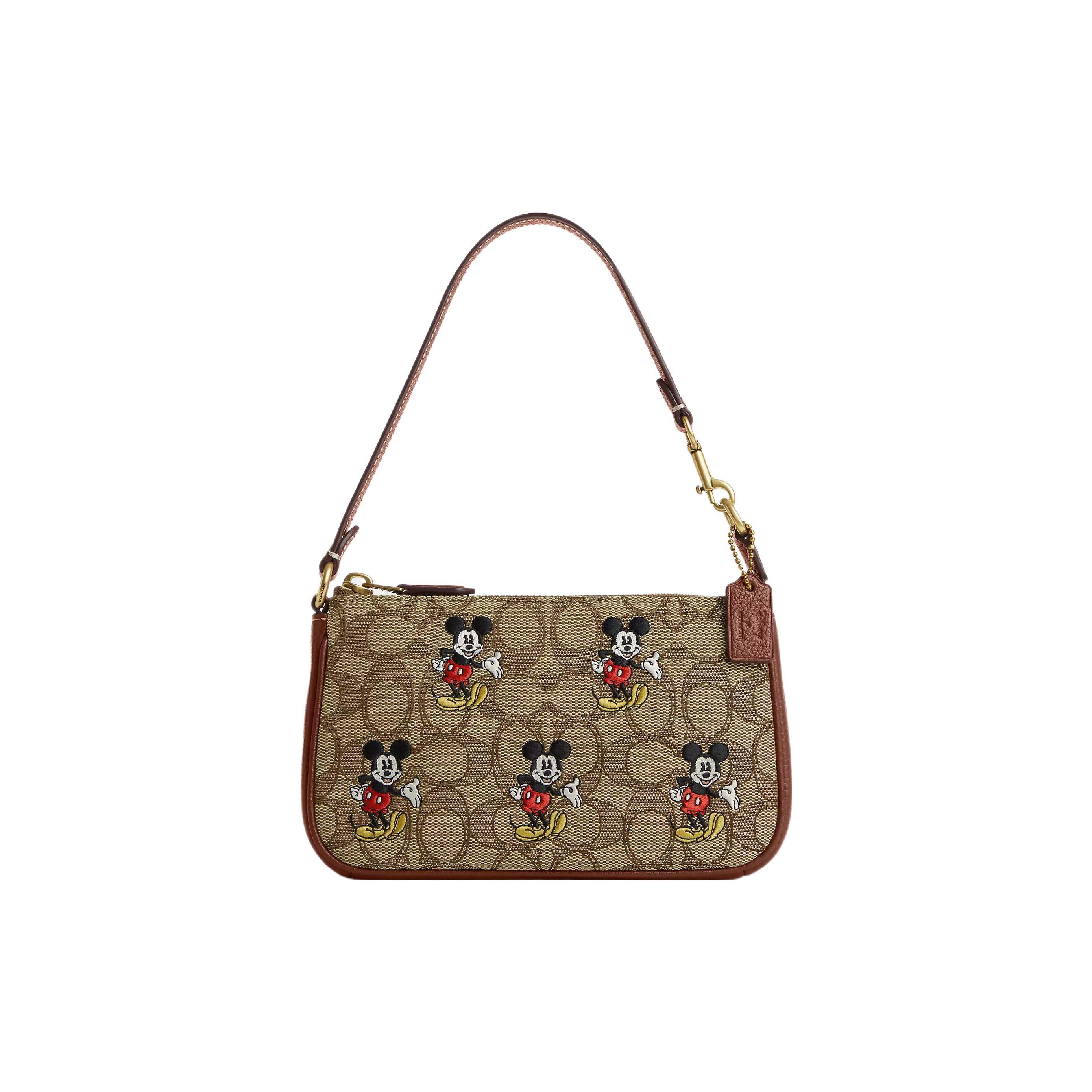 

Coach X Disney Nolita 19 Mickey Mouse Print Classic Monogram Simple Zipper Leather Patchwork Underarm Bag Tote Shoulder Bag Small CN507-B4R3U Basic Set (Bag+Dust Bag)