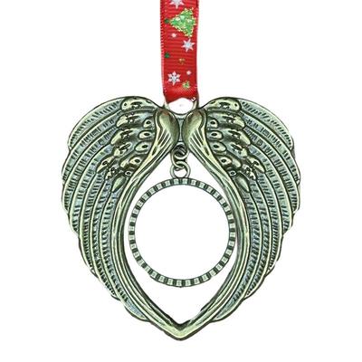 My Heart Is In Heaven Angel Wing Ornament Christmas Tree Pendant Festival Party Household Decorations Xmas Memorial Pendants
