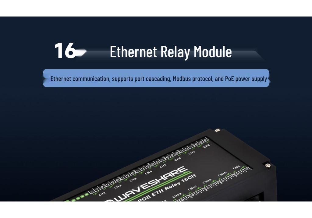 16-Kanal Ethernet-Relaismodul mit Modbus RTU/TCP und Isolationsschutz