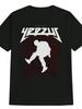 Casual Crew Neck T-shirt with KANYE Graphic Print - Black