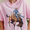 Cowgirl Bronco Rider Illustration T-shirt | Rodeo Cowgirl Horse Western