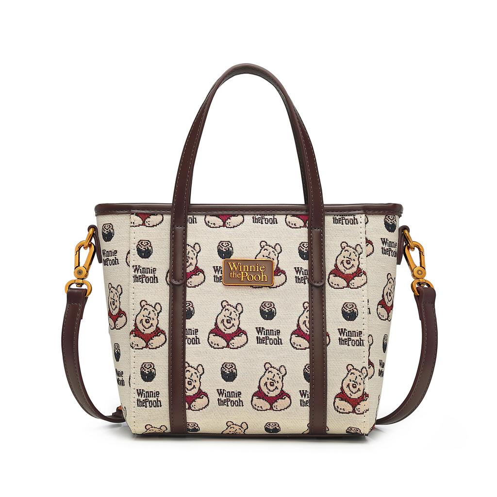 New Disney Winnie The Pooh Series PU Shoulder Bag, Crossbody Bag, Handbag Regular Women's Ecru DHF23881-C1