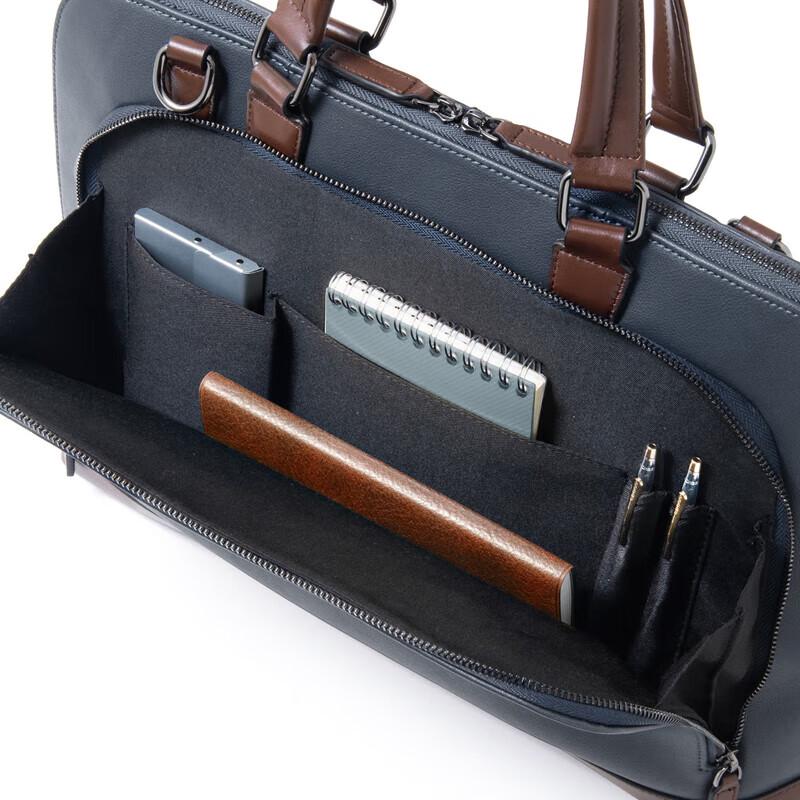 Sanwa 2-Way Leather Business Laptop Bag