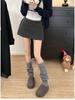 Women's Versatile Woolen Skirt Pants with Side Zipper - Stylish, Slimming, Two-Wear Design for Spring, Autumn, and Winter