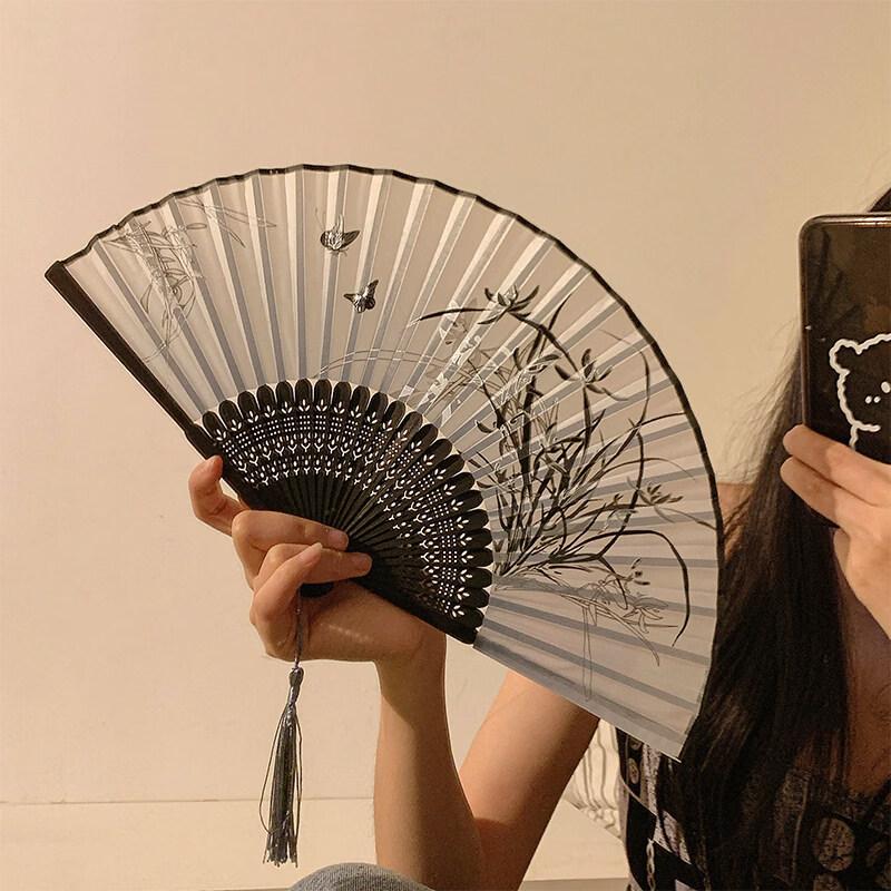 LIEI Новый китайский стиль бамбуковый складной веер