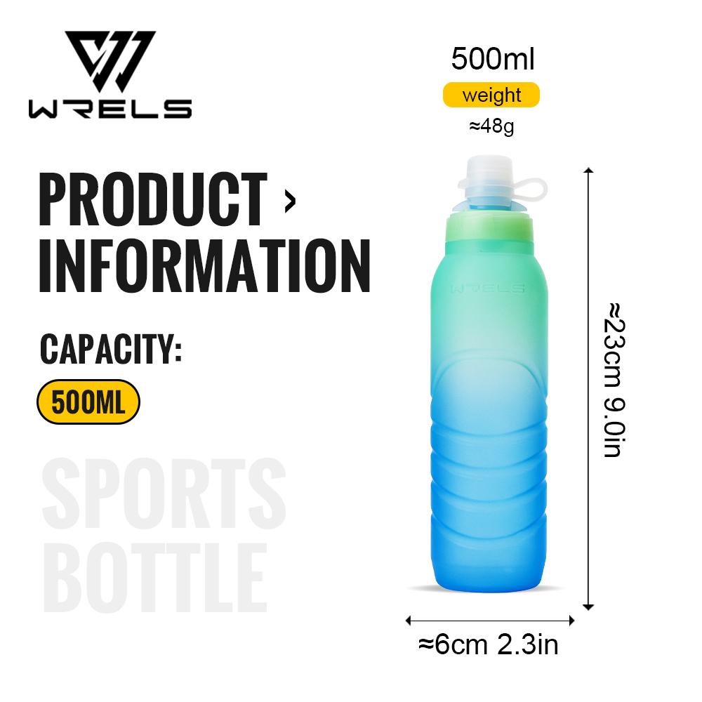 WRELS 500ml Gradient Water Bottle, Food Grade Water Bottle With Cap Durable, Ideal for Running, Cycling, Travel and Climbing