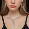 High-End Jewelry High-End Wedding Bridal Party Women'S Imitation Pearl Water Diamond Fringed Necklace Stud Earring Set