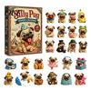 Creative Holiday Surprise 2026 Dog Christmas Advent Calendar, 24-Day Acrylic Ornament Set with Mini Puppy Festive Room Figures, 2D Flat Tree