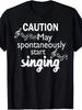 T-Shirt Singing Music Lovers - Beware of T-Shirts That Might Sing.Jpg Unisex 2025 Summer Short-Sleeve Printed T-Shirt, S