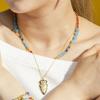 Necklace Adorned with Multicolored Crystals, 18-carat Gold Finish - Ney