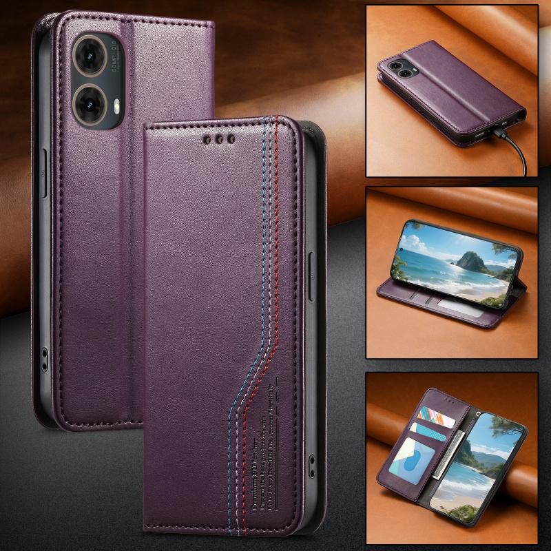 

Magnetic Leather Wallet Phone Case for Motorola G86 G56 G85 G75 G15 Power G05 E15 Edge 60 Pro 50 Fusion Flip Wristband Cover Bag Moto Edge 60 Fusion