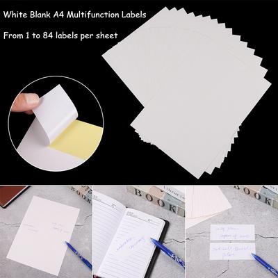5 Blatt Papier-Splitting Schreibwaren A4 Weiße Aufkleber Paket-Etikett Selbstklebendes Haftetikett
