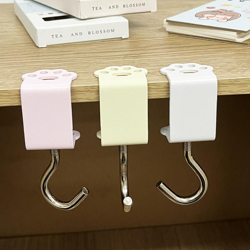 Cat Claw Hook Adjustable Desk Edge Hook Bag Hook Table Side Hanging Storage Rack Headset Desk Hanger School Home Universal Hook