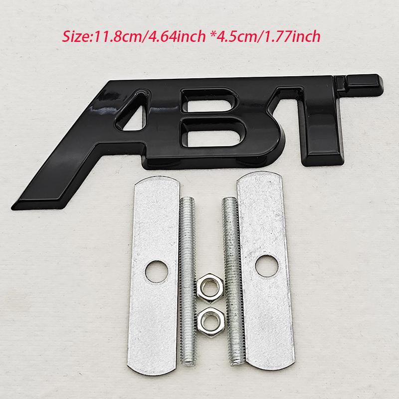 3D Metal Logo ABT Emblem Car Trunk Front Grille Badge For T6 S5 RS7 C8 Q8 RS6 SQ5 Q5 Q7 RS4 A3 8V A6 ABT Sticker Accessories