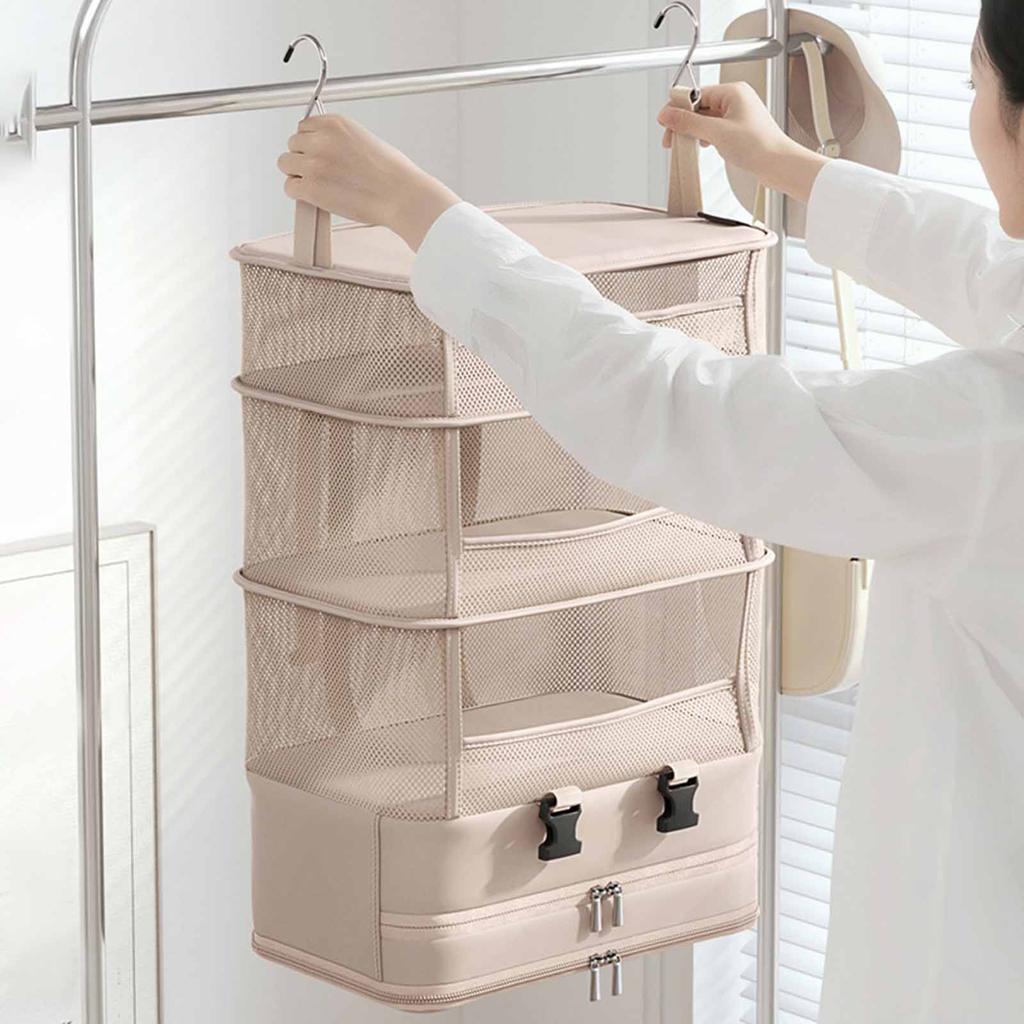 Hanging Travel Shelves Bag Travel Pouch for Household Hotel Bedroom Portable Hanging Travel Shelves Bag Packing Cube