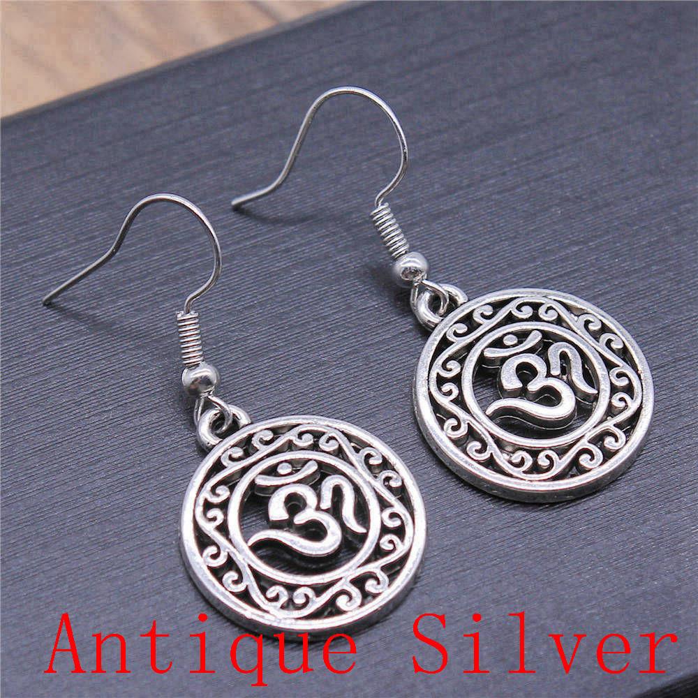 Boucles d'oreilles Symbole Om Yoga Vintage Boucles d'oreilles Mode Pour Femmes Apprêts de Fabrication de Bijoux DIY