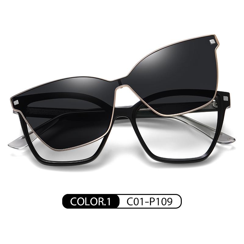 

New Women Magnetic Clip Sunglasses Trending Cat Eye Optical Flexible Glasses Frame Customized Recipe Myopic Glasses Frame