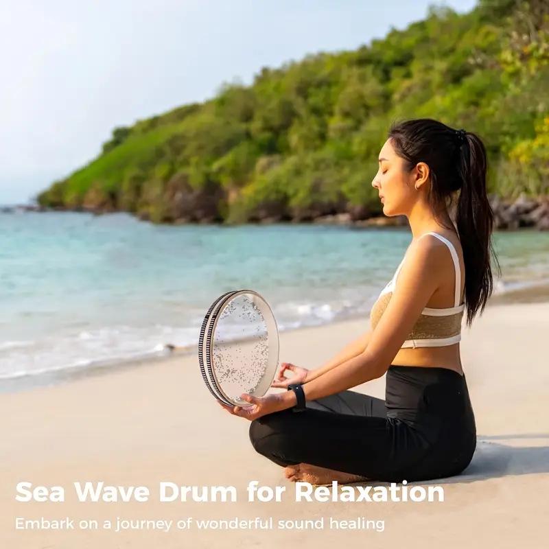 Strumento Tamburo a Onda per Rilassamento, Meditazione e Yoga - Bianco
