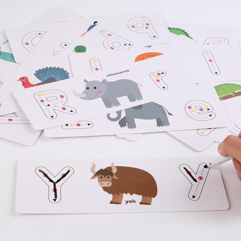 Early Education Word Spelling Game Children'S Enlightenment Cognition 26 English Letters Case Word Card Spelling Practice