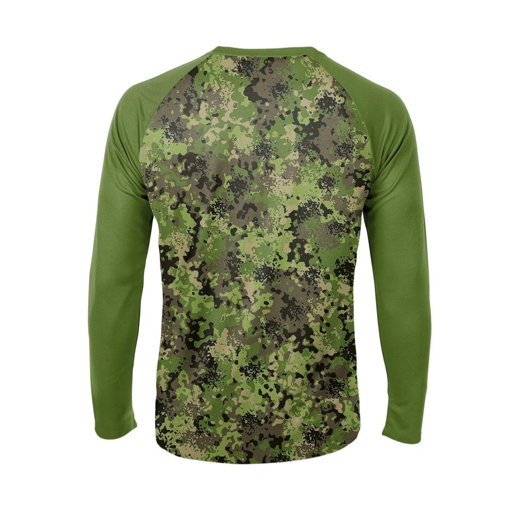 Men's Fashion Printed Raglan Long Sleeve Sports Top